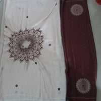 Satin Silk Printed Kaftan Saree With Unstitched Blouse